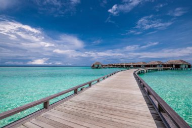 güzel bir plaj su bungalov ile