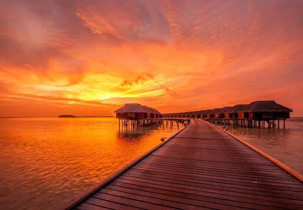 Sonnenuntergang am Strand der Malediven — Stockfoto