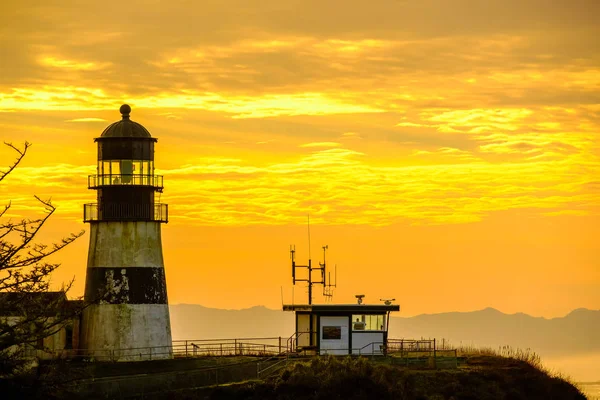 Cape Disappointment Lighthouse at sunrise, built in 1856 — Stock Photo, Image