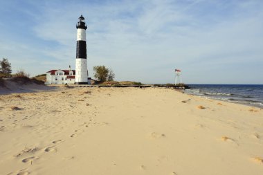 Büyük Sable noktası 1867 yılında inşa yılında deniz feneri dunes,