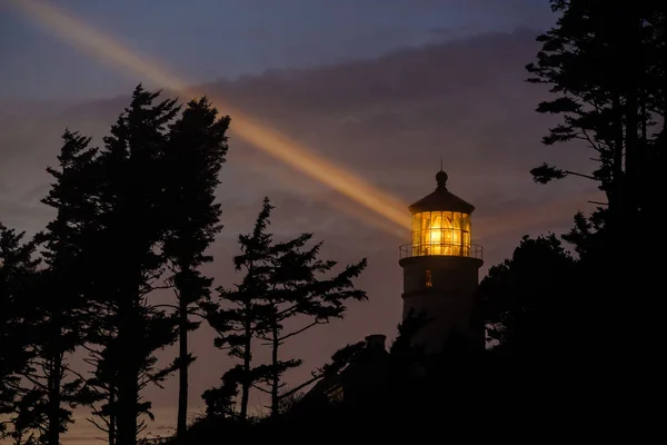 Heceta Head Lighthouse éjjel — Stock Fotó