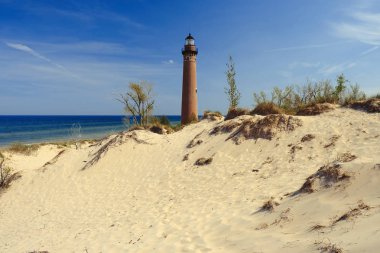 Küçük Sable noktası 1867 yılında inşa yılında deniz feneri dunes,