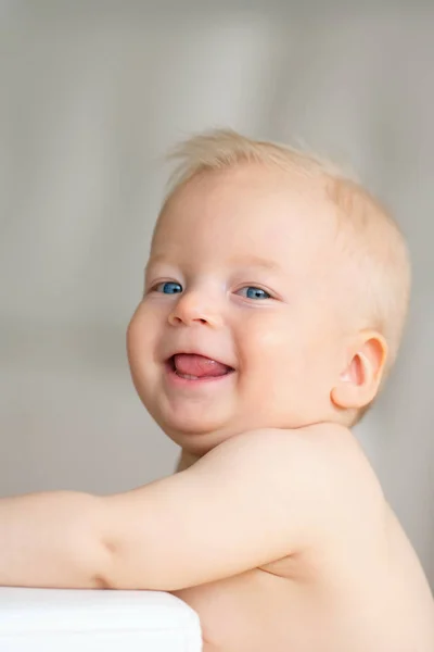 Baby boy with blue eyes — Stock Photo, Image