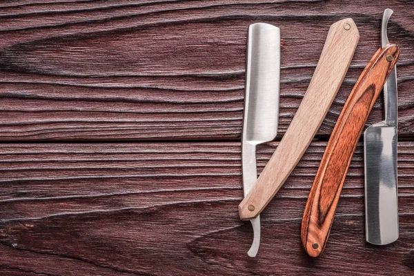 Vintage barber shop straight razors — Stock Photo, Image