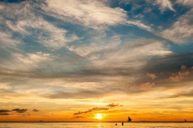Boracay Beach güzel gün batımı