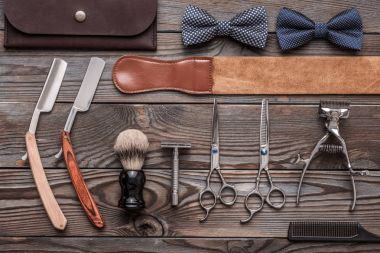 Vintage barber shop tools  clipart