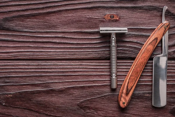 Old barber shop razor tools — Stock Photo, Image