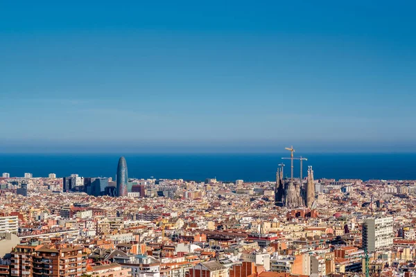 Panoráma města Barcelona od Park Guell — Stock fotografie