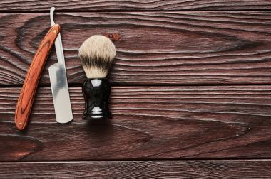 Vintage kuaför dükkanı araçları