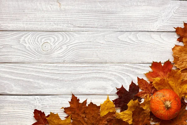 秋の紅葉の木の板 — ストック写真