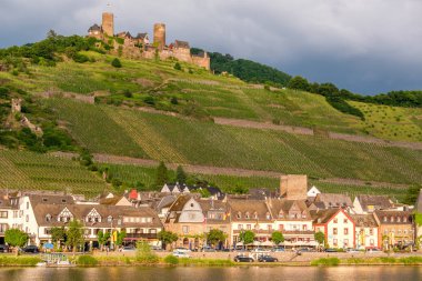 Eski yeşil orman tarafından çevrili kale