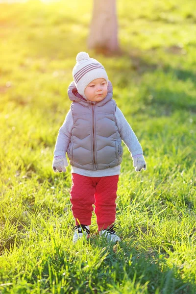Toddler child in warm jacket — Stock Photo, Image