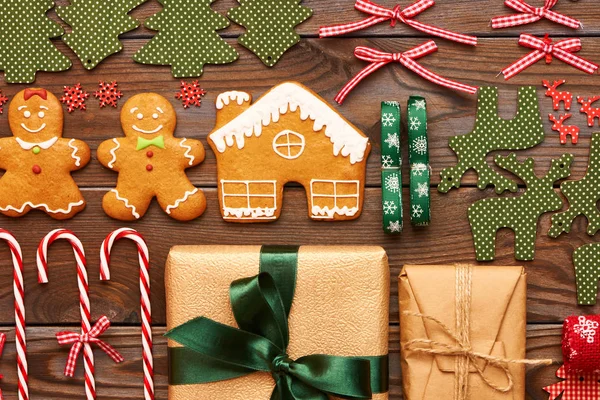 Vánoční domácí dekorace bytu položit — Stock fotografie