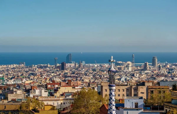 Barcelona pemandangan kota yang diabaikan — Stok Foto