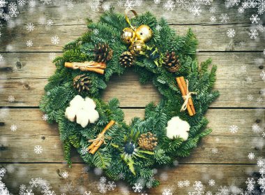 dekorasyonu ile Noel çelenk