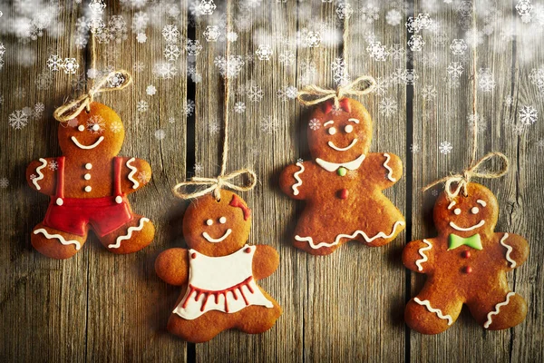 Natale pan di zenzero coppia biscotti — Foto Stock