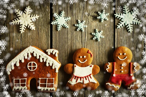 Christmas gingerbread couple cookies — Stock Photo, Image