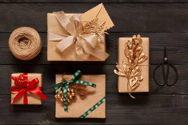 Noel hediye kutuları — Stok fotoğraf