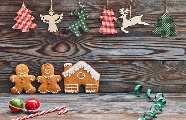 Natale fatti in casa biscotti di pan di zenzero — Foto Stock