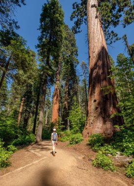 turist hiking sırt çantası ile 