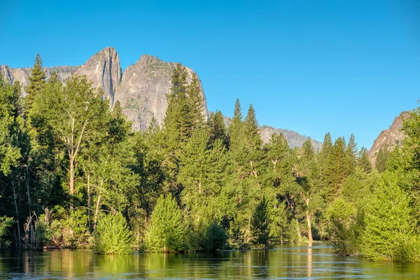 Merced River Landscape Yosemite California Usa — Stock Photo, Image