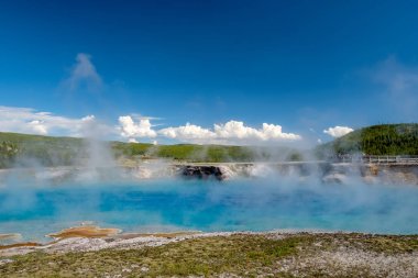 Hot thermal spring Sapphire Pool in Yellowstone National Park clipart