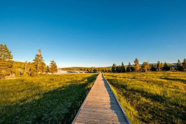 Boardwalk Yellowstone National Park Old Faithful Area Wyoming Usa — Stock Photo, Image