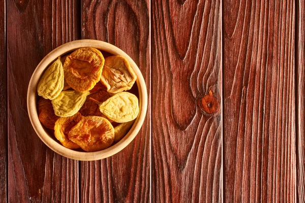 Dried Fruits Vintage Rustic Wooden Background Copy Space — Stock Photo, Image
