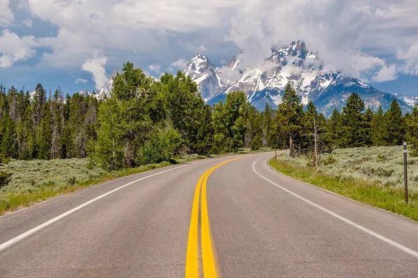 Highway Grand Teton National Park Wyoming Estados Unidos — Foto de Stock