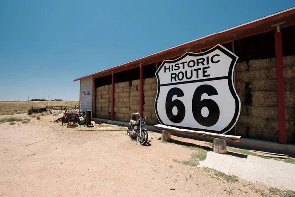 Altes Motorrad Der Nähe Der Historischen Route Kalifornien Usa — Stockfoto