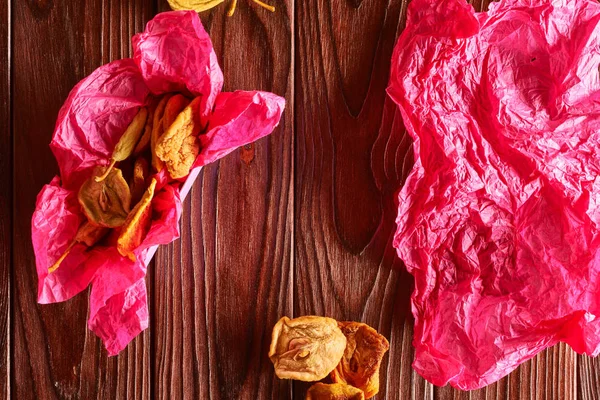 Dried Fruits Vintage Rustic Wooden Background — Stock Photo, Image