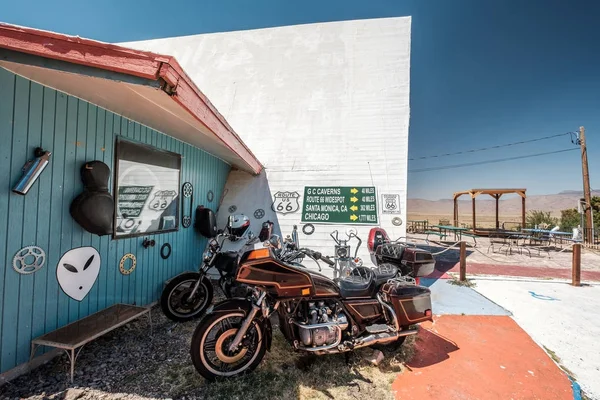 Motocicleta Velha Perto Rota Histórica Califórnia Eua — Fotografia de Stock