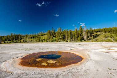 Sıcak termal bahar Yellowstone Parkı içinde