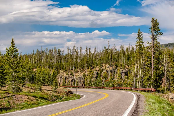Highway Yellowstone National Park Wyoming Estados Unidos — Foto de Stock