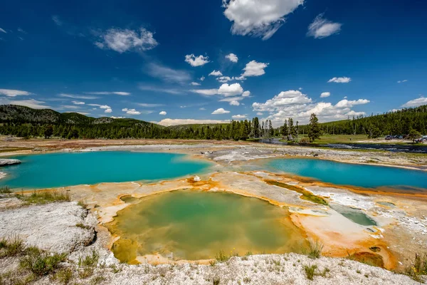 Hot Thermal Spring Black Opal Pool Yellowstone National Park Biscuit — Stock Photo, Image