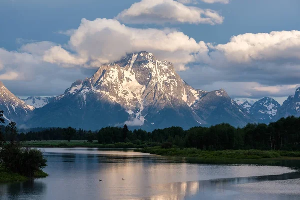 Grand Teton Mountains Oxbow Bend Sul Fiume Snake Mattino Grand — Foto Stock