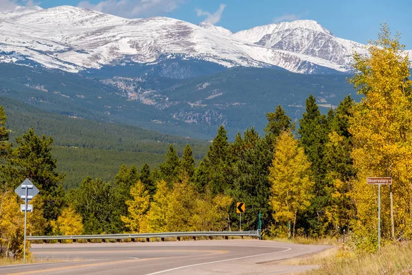 Highway Autumn Sunny Day Colorado Usa — Stock Photo, Image