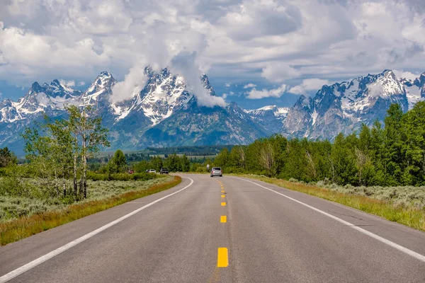 Highway Grand Teton National Park Wyoming Usa — Stock Photo, Image