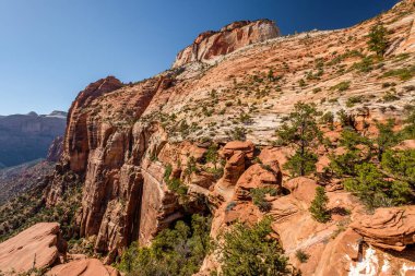 Kaya oluşumları, gündüz, Zion National Park, Utah, Amerika, yatay, doğal görünümünü