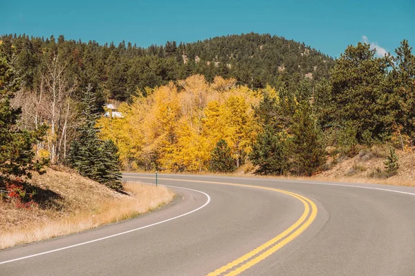 Sonbahar Güneşli Gün Otoban Colorado Abd — Stok fotoğraf