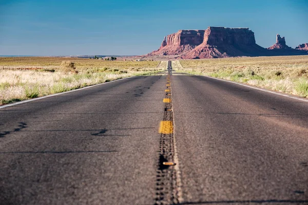 Vista Panorâmica Vazia Rodovia Monument Valley Arizona Eua — Fotografia de Stock