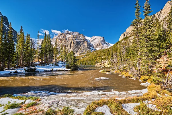 Loch Sziklák Hegyek Körül Ősszel Rocky Mountain Nemzeti Park Colorado — Stock Fotó