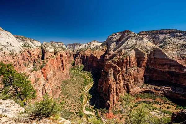 Paysage Avec Des Formations Rocheuses Dans Parc National Zion Utah — Photo