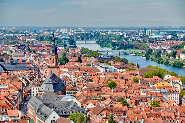 Heidelberg cidade no rio Neckar, Alemanha — Fotografia de Stock