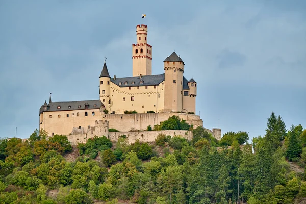 Castelo de Marksburg no rio Reno na Alemanha — Fotografia de Stock