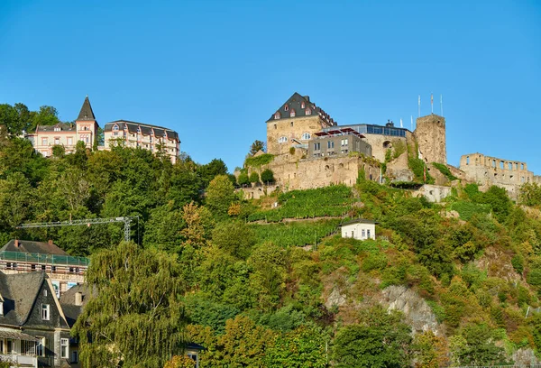 Rheinfels slott i Rhendalen, Tyskland — Stockfoto