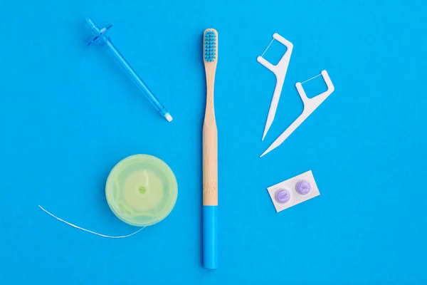 Toothbrush and oral care tools — Stock Photo, Image