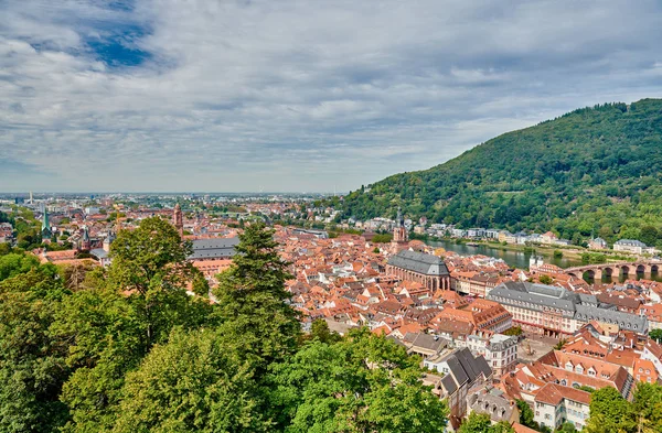 Miasto Heidelberg nad rzeką Neckar, Niemcy — Zdjęcie stockowe