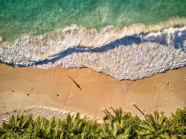 Praia em Seychelles vista aérea superior — Fotografia de Stock