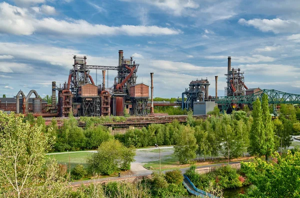 Fábrica Industrial Abandonada Duisburg Alemanha Parque Público Landschaftspark Marco Atração — Fotografia de Stock